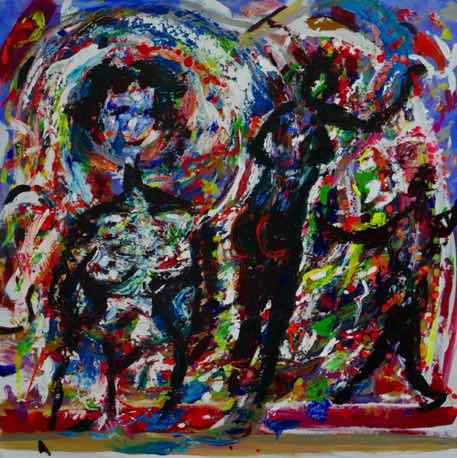 Models on a Break, acrylic on canvas, 30"x30" Models on a Break, acrylic on canvas, 30"x30"