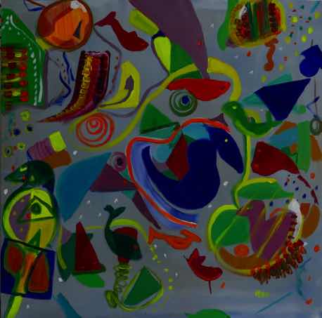 Menagerie, acrylic on canvas, 30"x30" Menagerie, acrylic on canvas, 30"x30"