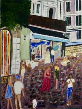A Dog's Life, in Cannes, acrylic on canvas, 40"x30" A Dog's Life, in Cannes, acrylic on canvas, 40"x30"