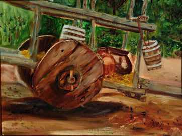 Cart in New Mexico, oil on canvas, 12"x16" Cart in New Mexico, oil on canvas, 12"x16"