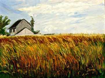 Field in Thury en Valois, oil on canvas panel, 18"x24"