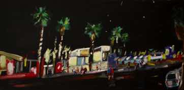 Fun Night Palm Springs, acrylic on canvas, 18"x36"