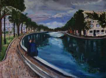 Canal St. Martin, acrylic on canvas, 30"x40" Canal St. Martin, acrylic on canvas, 30"x40"