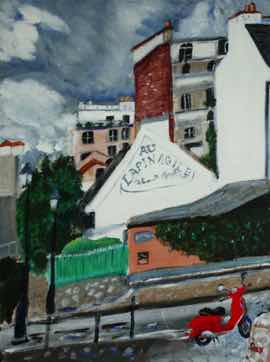 Pleasant Parisian Scene, acrylic on canvas, 18"x24" Pleasant Parisian Scene, acrylic on canvas, 18"x24"