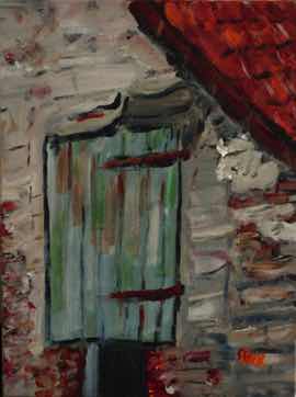 Farm Window 2, acrylic on canvas, 12"x9"