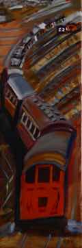 Rumblin' down the Track, acrylic on canvas, 30"x10" Rumblin' down the Track, acrylic on canvas, 30"x10"