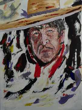 Bob Dylan, Hombre from the North Country, acrylic on canvas, 24"x18" Bob Dylan, Hombre from the North Country, acrylic on canvas, 24"x18"