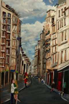 Mes Rues de Paris (My Paris Streets), acrylic on canvas, 36"x24"