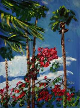 More Palms out Back, acrylic on canvas, 16"x12" More Palms out Back, acrylic on canvas, 16"x12"