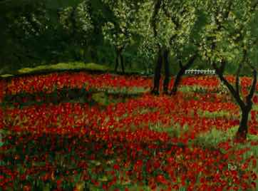 Olive Trees in a Poppy Sea, acrylic on canvas, 30"x40" Olive Trees in a Poppy Sea, acrylic on canvas, 30"x40"