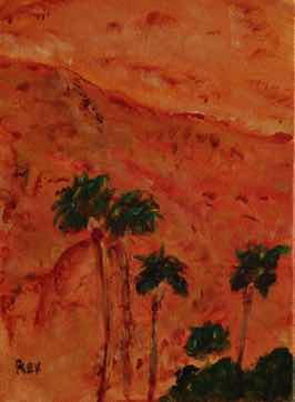 Red Mountain Red Trees, acrylic on canvas, 12"x9"