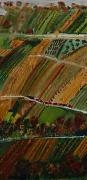 Farmland, acrylic on canvas, 36"x18"