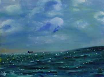 Miami Blue, acrylic on canvas, 18"x24" Miami Blue, acrylic on canvas, 18"x24"