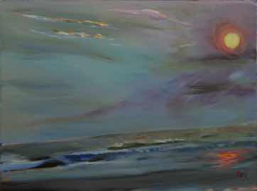 Sunset on Ashvem Beach, acrylic on canvas, 18"x24' Sunset on Ashvem Beach, acrylic on canvas, 18"x24'