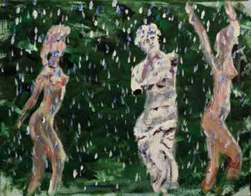 Women in the Rain, acrylic on canvas, 11"x14"