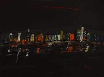 City Lights, acrylic on canvas, 12"x16"