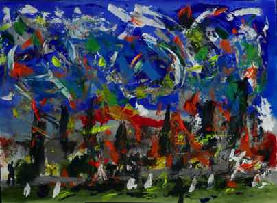 City in Turmoil, acrylic on paper, 22"x30" City in Turmoil, acrylic on paper, 22"x30"