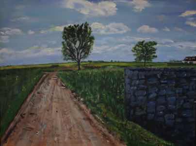 Two Trees in France, acrylic on canvas, 30"40" Two Trees in France, acrylic on canvas, 30"40"