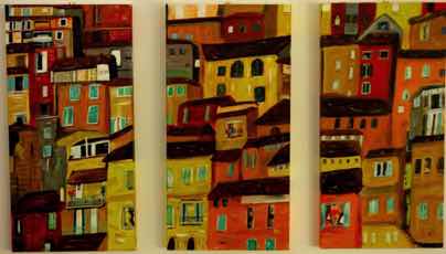 Mediterranean Melody, acrylic on canvas, TRYPTIC, each panel 18"x36" Mediterranean Melody, acrylic on canvas, TRYPTIC, each panel 18"x36"