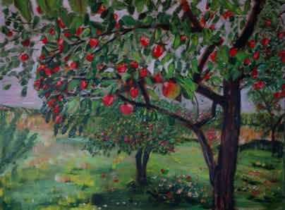 Apples in Normandy, acrylic on canvas, 30"x40" Apples in Normandy, acrylic on canvas, 30"x40"