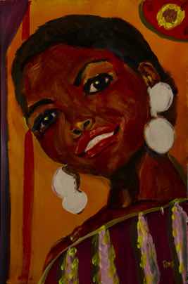 Sharona, acrylic on watercolor paper, framed 22"x18" Sharona, acrylic on watercolor paper, framed 22"x18"