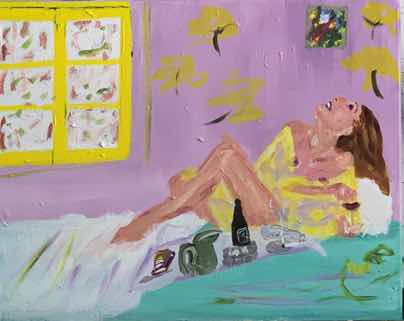 Ursula in Yellow, acrylic on canvas, 16"x20" Ursula in Yellow, acrylic on canvas, 16"x20"