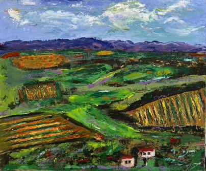Tuscany, acrylic on linen panel, 20"x24"