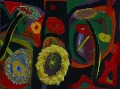 Flowers in the Bunker, acrylic on canvas panel, 18'x24" Flowers in the Bunker, acrylic on canvas panel, 18'x24"