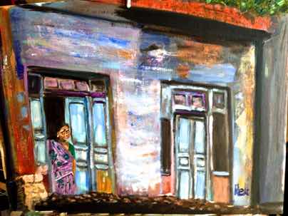 Pahar Ganj, oil on canvas, 12"x16"