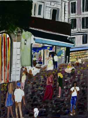 A Dog's Life in Cannes, acrylic on canvas, 40"x30" A Dog's Life in Cannes, acrylic on canvas, 40"x30"