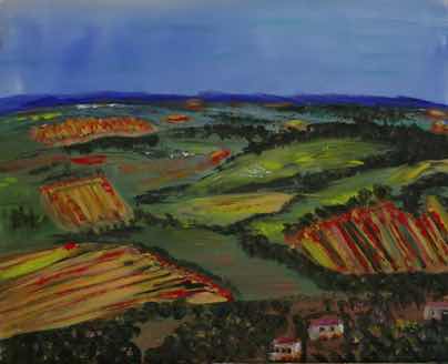 Tuscan Vineyard, acrylic on linen panel, 20"x24" Tuscan Vineyard, acrylic on linen panel, 20"x24"